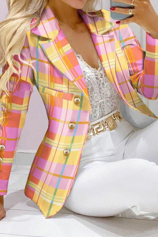 Casual Fashion Set Women's Suit Pink Suit Yellow Brown Striped Dotted Chain 