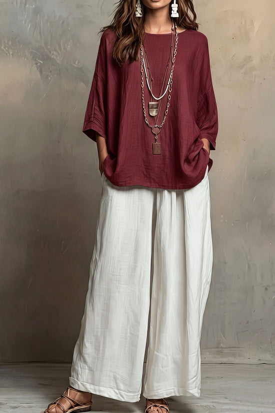 Bohemian Style Loose Elegant Set for Women Casual Vacation Outfit 