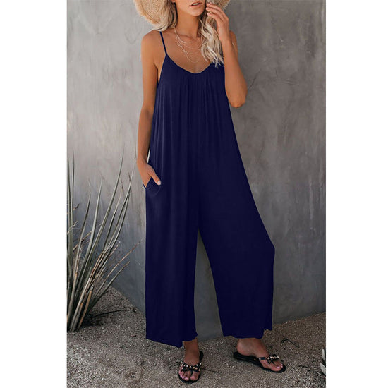 Women’s Pleated Chest Cross-Strap Jumpsuit 