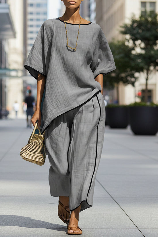 Casual Resort-Style Fashionable Loose Two-Piece Set For Women 