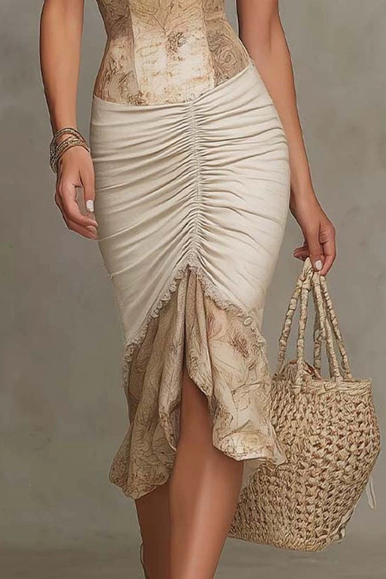 Women's Fashion Hollow Out Bodycon Sleeveless Patchwork Lace Dress 