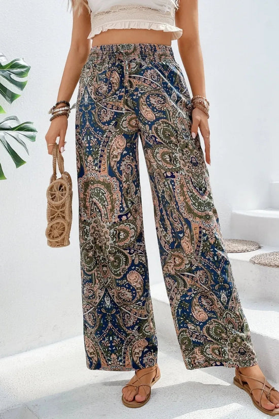 Printed Wide Leg Pants 