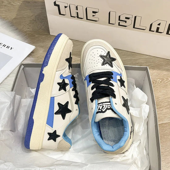 Contrast Star Round Toe Athletic Sneakers 