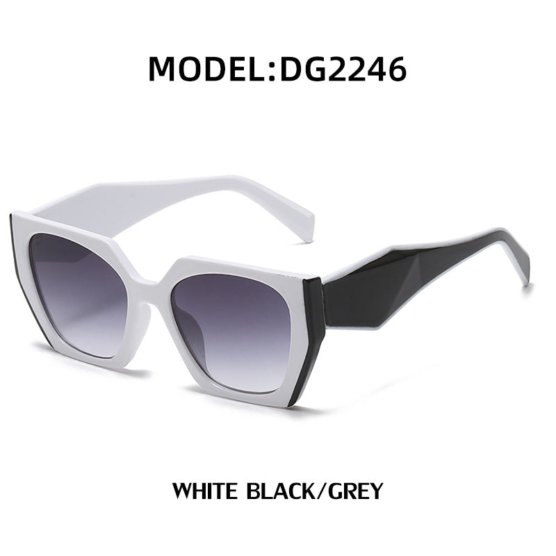 New Fashion Cat-eye Wide Temple Sunglasses for Women, High-end Ins Style, Full-frame UV Protection Sun Glasses 