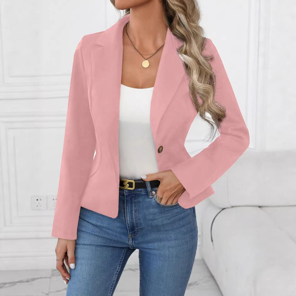 High-end Solid-color Womens Blazer 