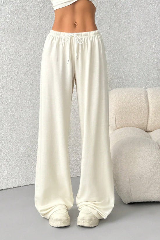 Straight-leg Minimalist Solid-color Womens Sweatpants 