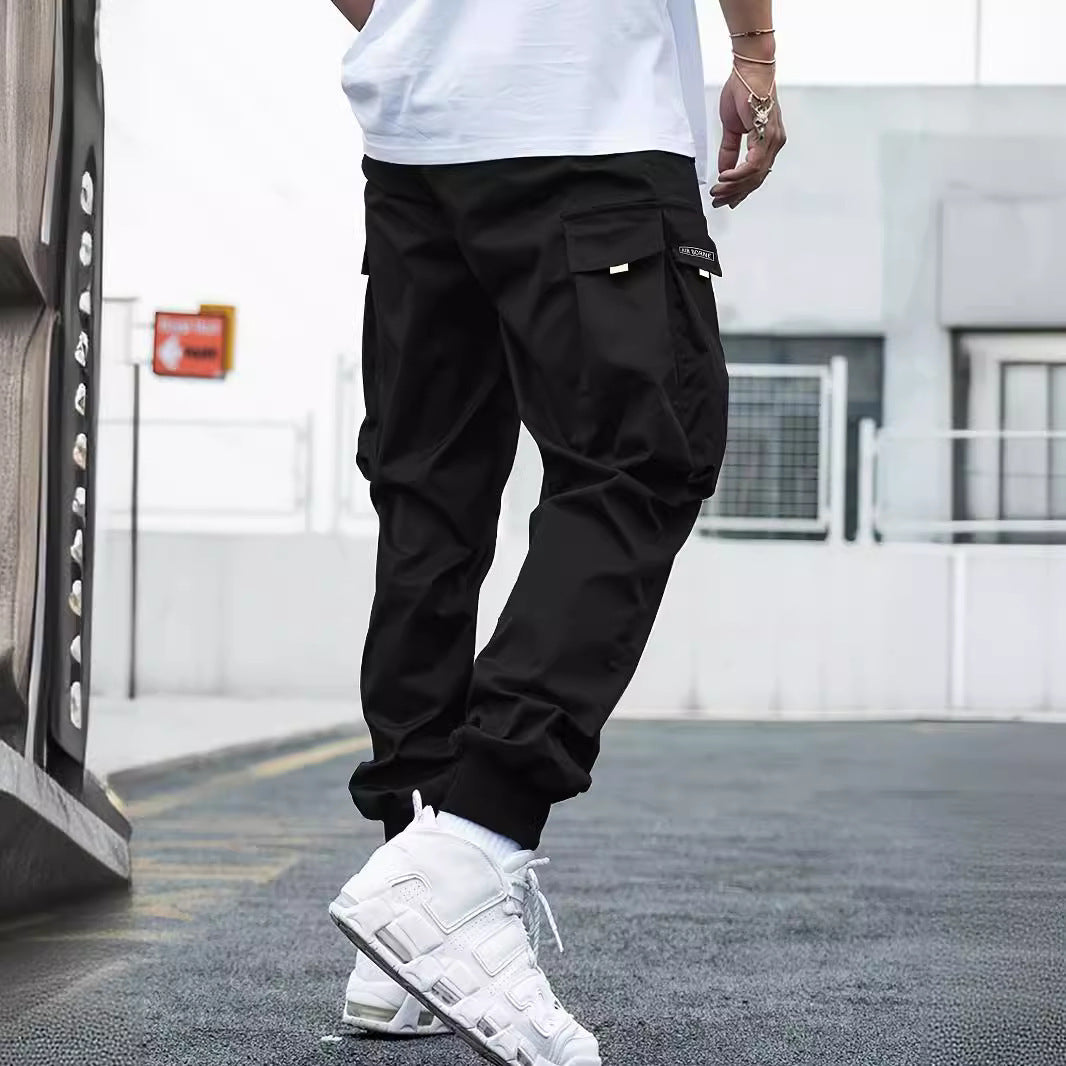 Men’s Multi‑Pocket Drawstring Cargo Pants CJ US