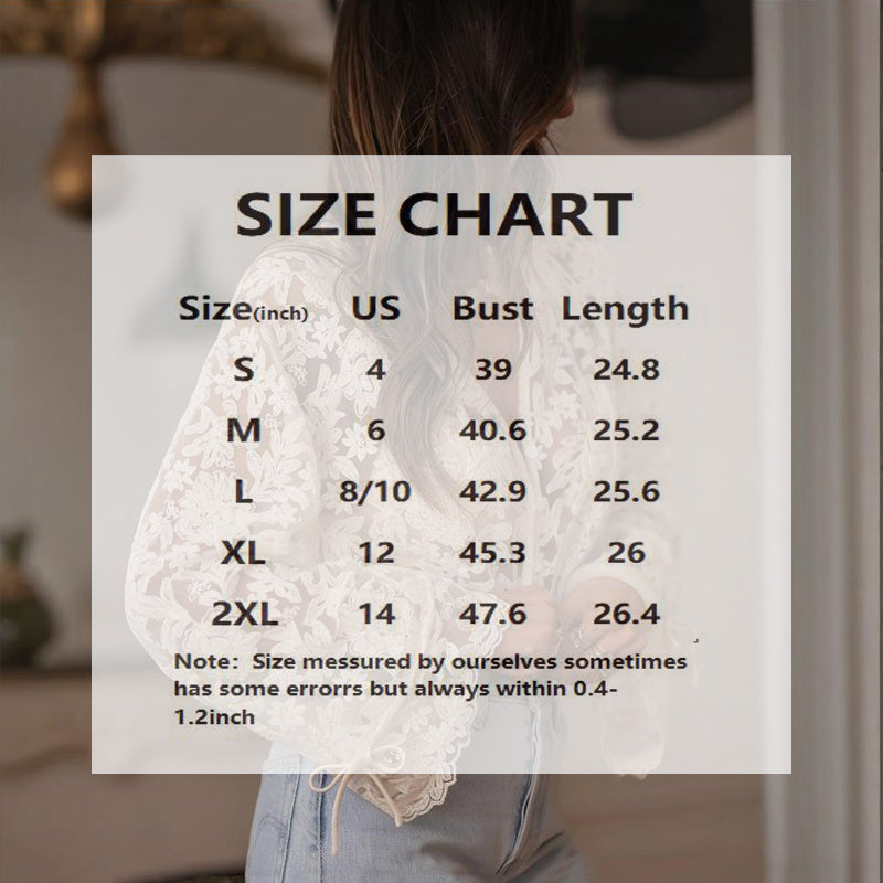 Boho Lace Embroidered V-Neck Blouse CJ US