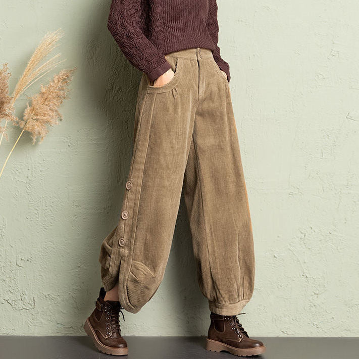 AutumnWinter Corduroy Wide-Leg Pants For Women 