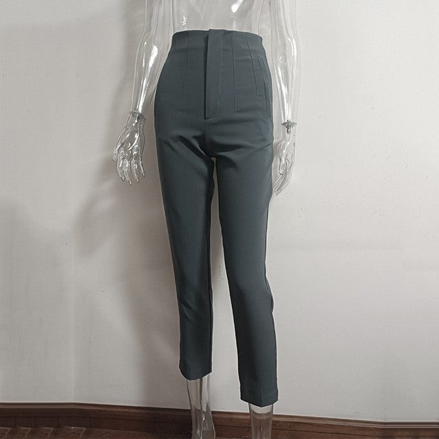 Women's High-Waisted Straight Leg Pants 