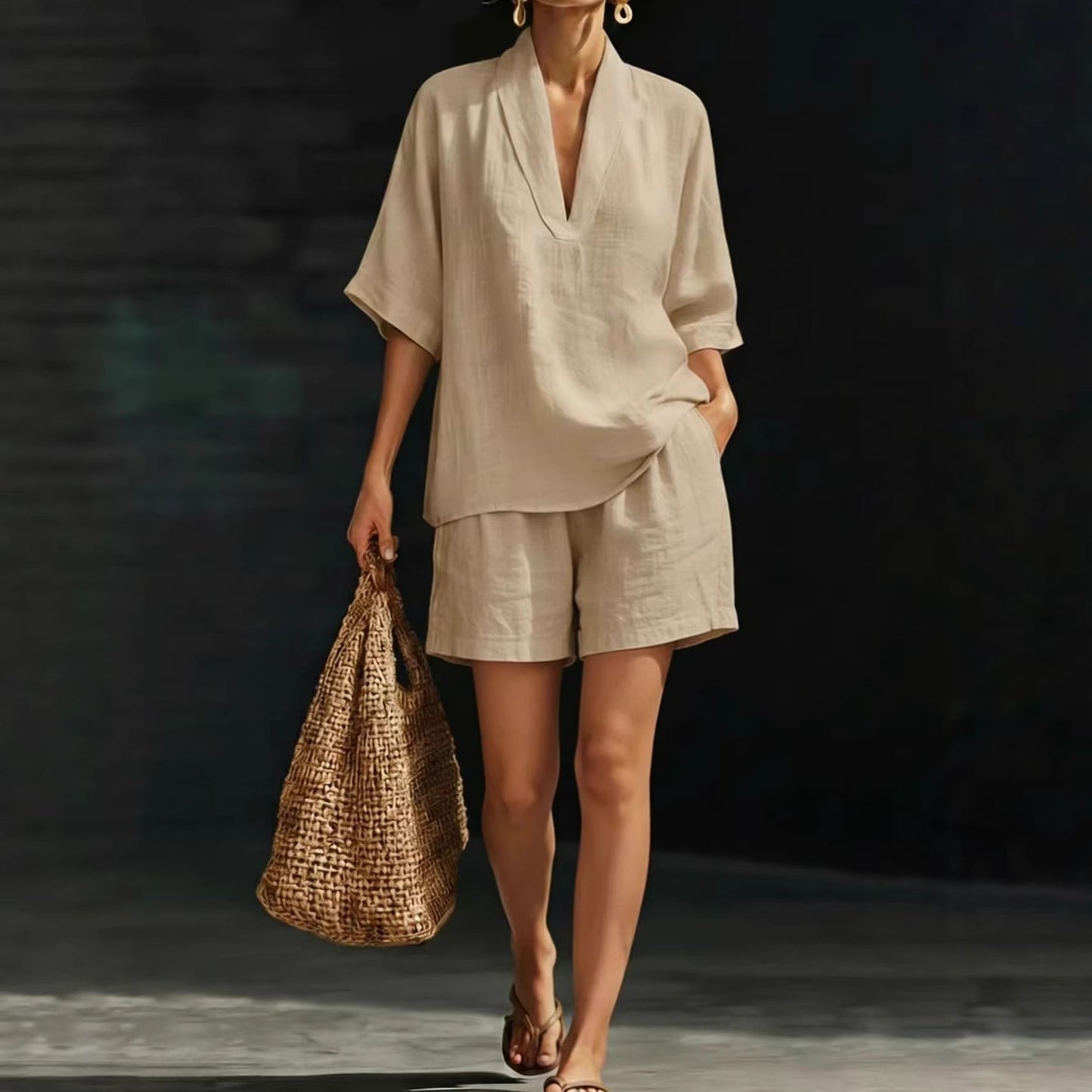Summer Casual Loose Two-piece Set Fashionable Beach Wear 