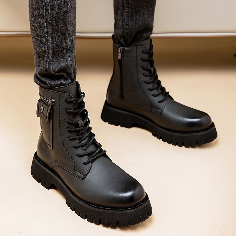 Martin Boots Men's Leather High-top Leather Shoes 