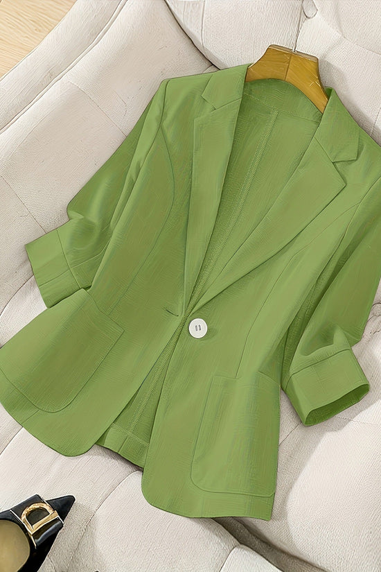 Three-quarter-sleeve Single-button Professional Casual Blazer 