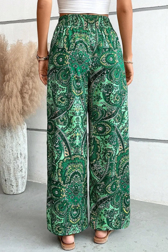 Printed Wide Leg Pants 