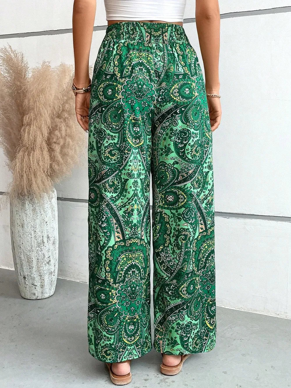 Printed Wide Leg Pants 