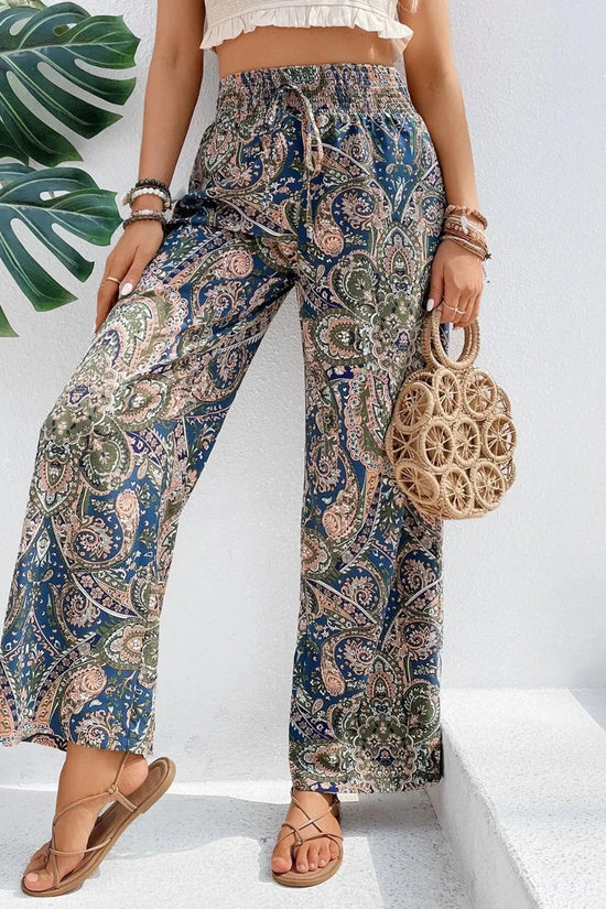 Printed Wide Leg Pants 