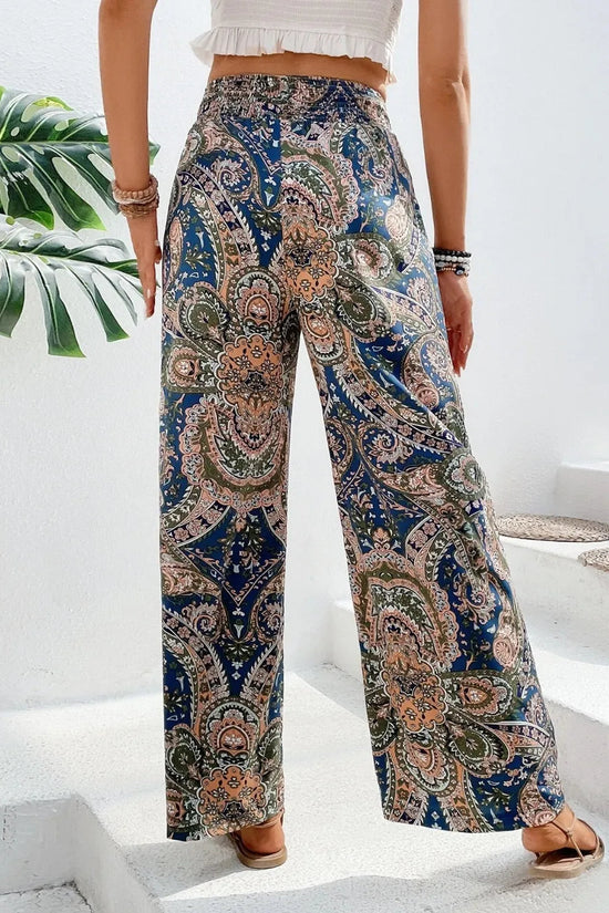 Printed Wide Leg Pants 