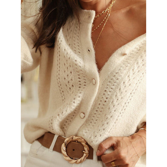 Women's 2025 Trendy Cardigan Sweater Long Sleeve Open Front, Button Down Jacket Style Fall Knitwear CJ US