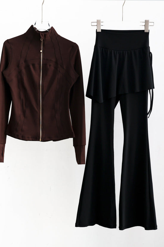 Long-sleeve Running Outfit With Zipper professional Gymwear Thats Slimming And Figure-flattering 