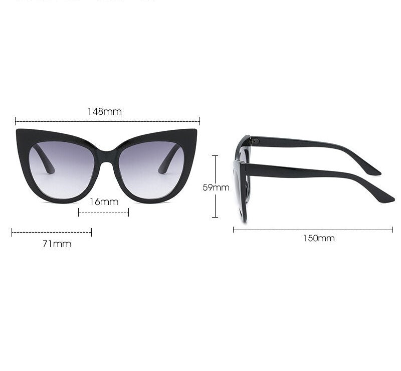 Star Style Luxury Sunglasses Women Oversized Cat Eye Sunglasses eprolo