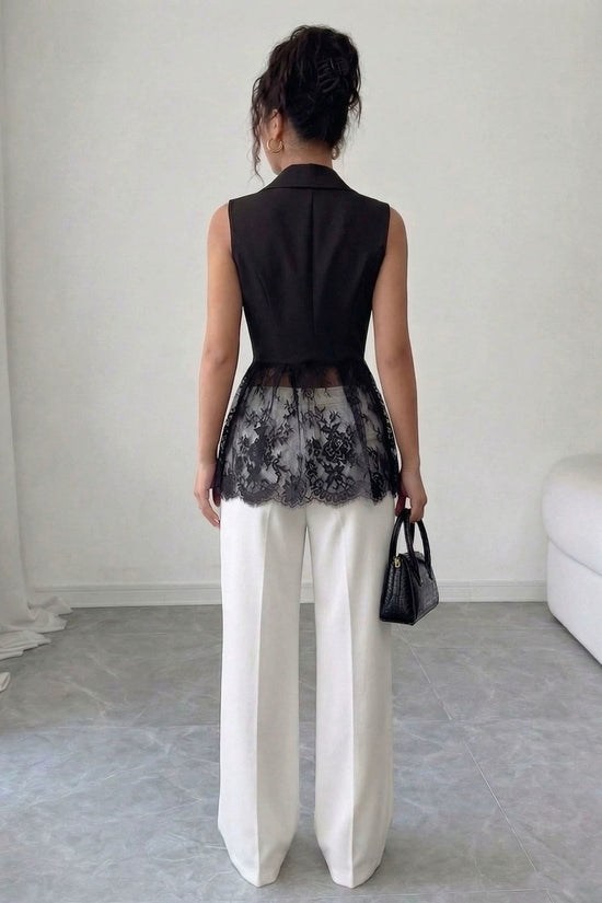 Sleeveless slim fit A-line jacket 