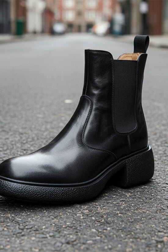 Womens British-style Dr Ankle Boots With Chunky Heels 