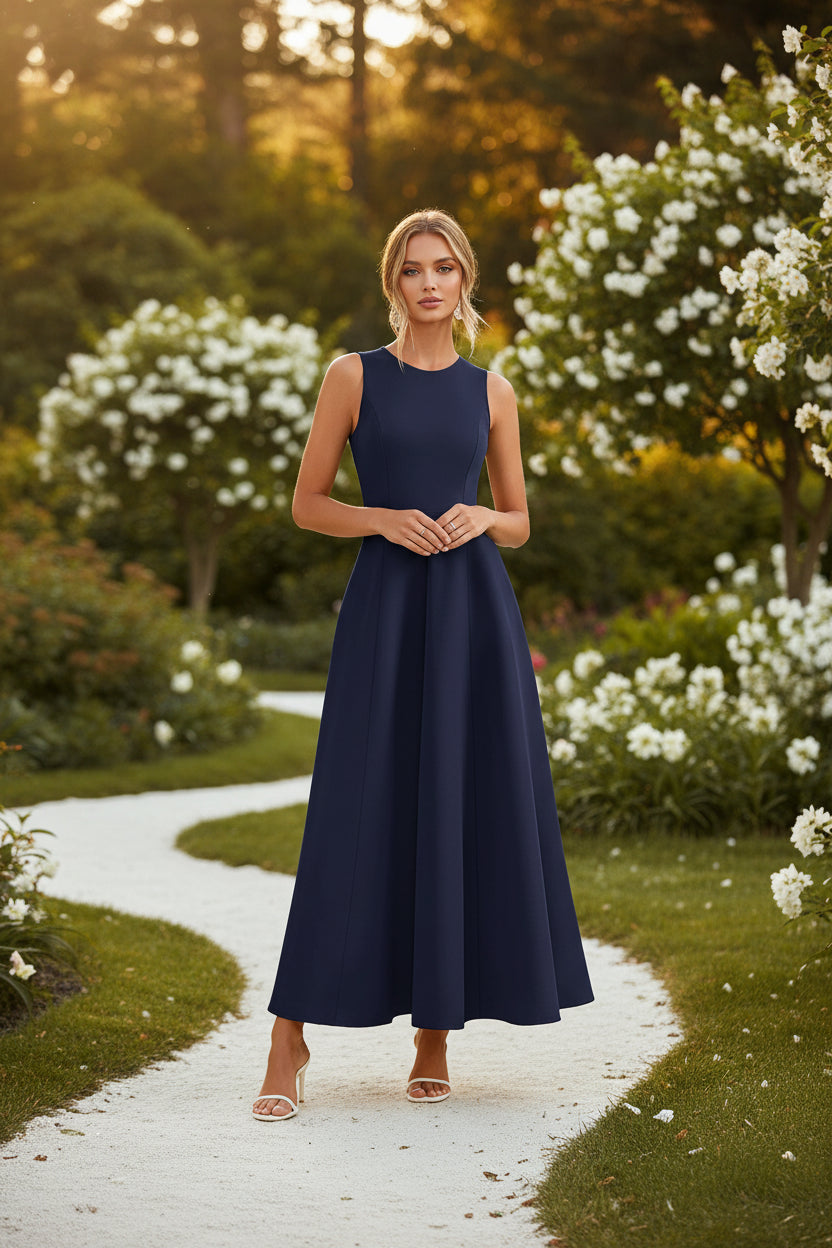 Womens Slim-Fit Long Casual Vest Dress 