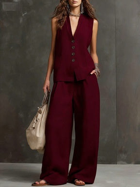 Seasonal Laid-back Linen Suit 