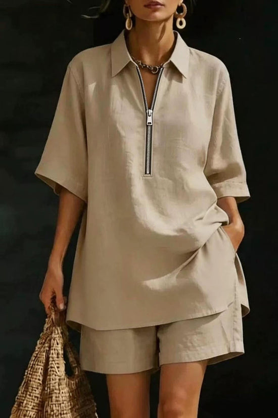 Women's Top Short-Sleeve Shirt Set 
