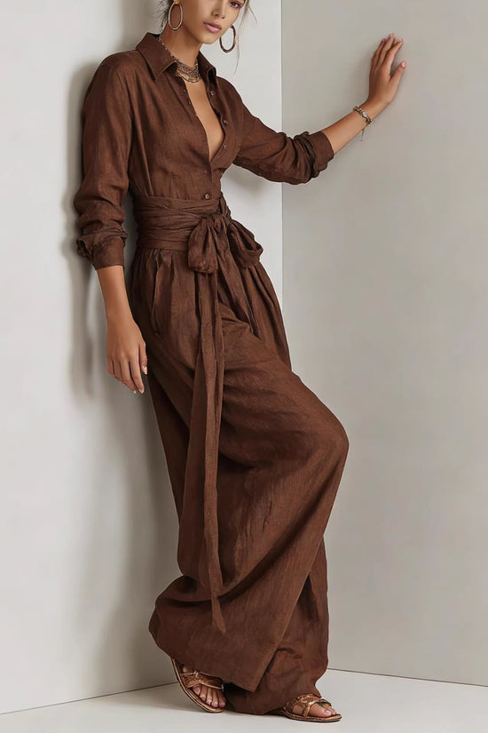 Solid-color High-waisted Short-sleeve Pants Fashion Casual Set 