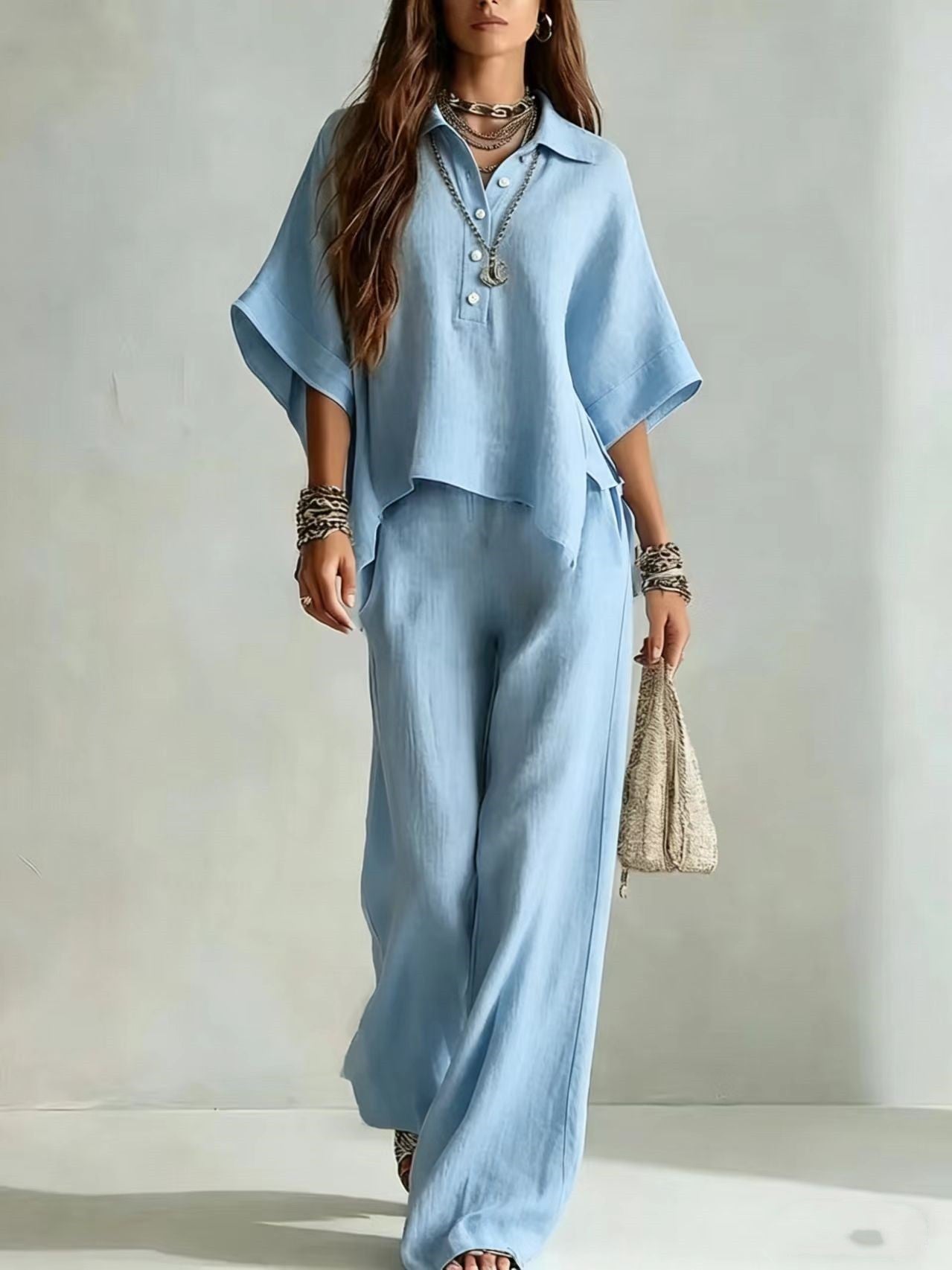 Women's Casual Sleeveless Top & Full-Length Pants Two-Piece Set 