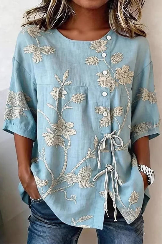 Women's Casual And Versatile Floral 3D Printed Top 
