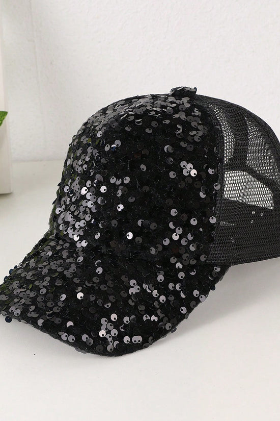 Colorful Sequin-embroidered Mesh Fabric Breathable Beanie With Sunshade Trendy Fashion Style Baseball Cap For Daily Outings, Parties, Outdoor Activities 