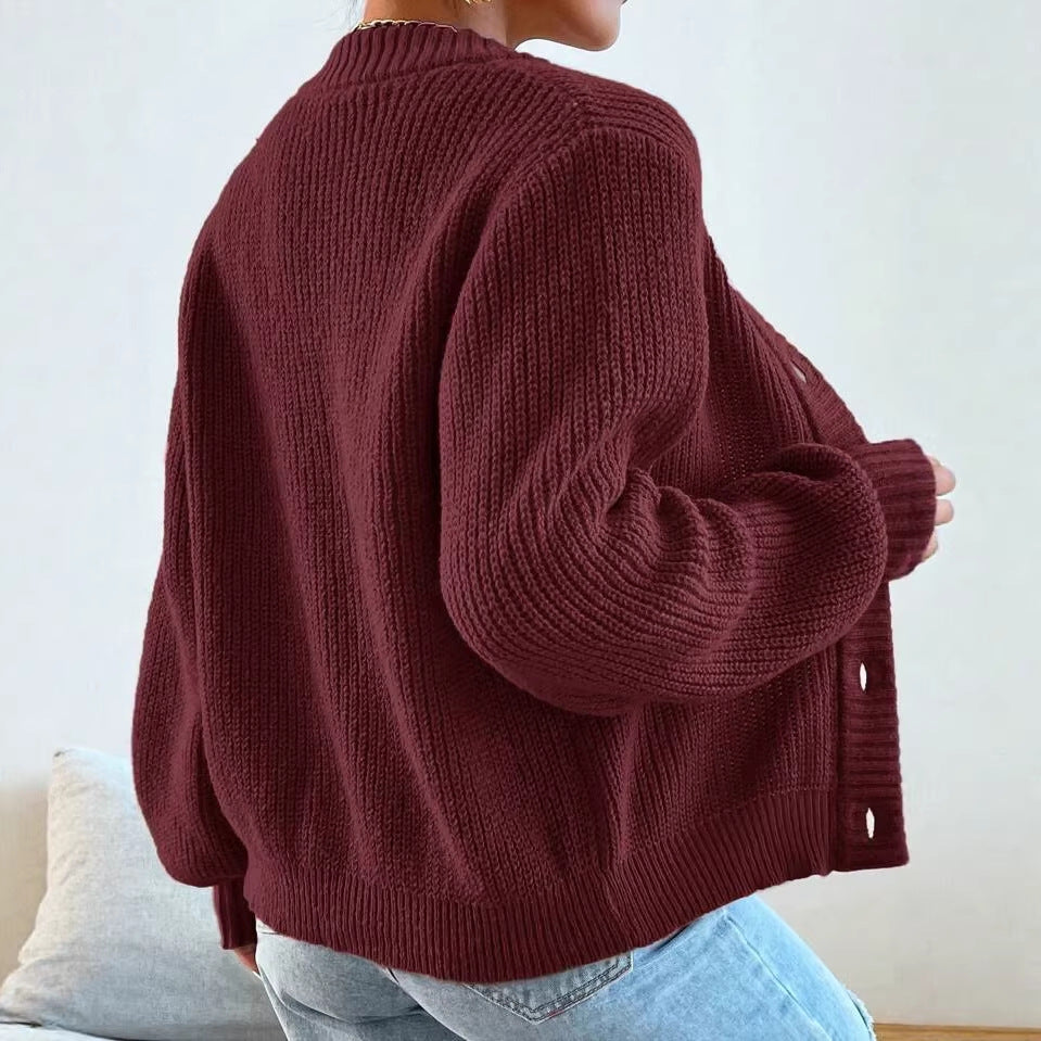 AutumnWinter Knitted Cardigan A Versatile Outerwear Piece 