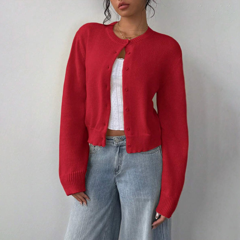 Light Ribbed Button-Up Cardigan CJ US