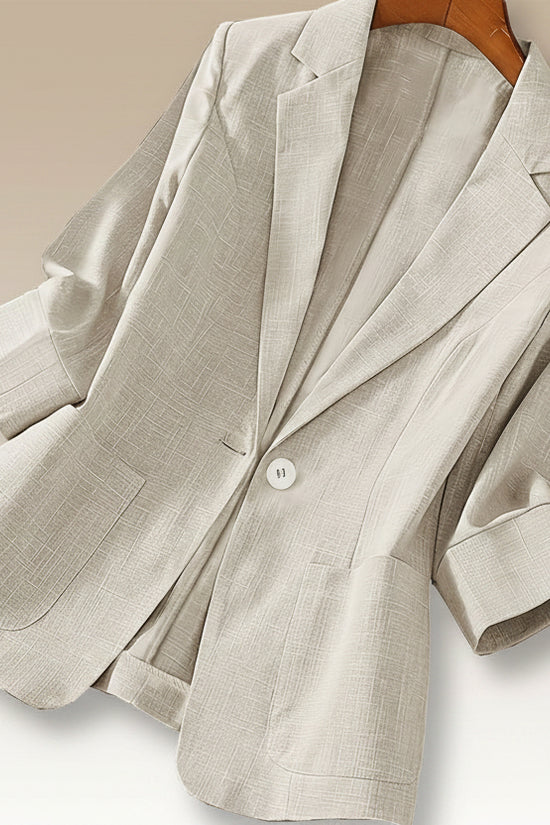 Three-quarter-sleeve Single-button Professional Casual Blazer 