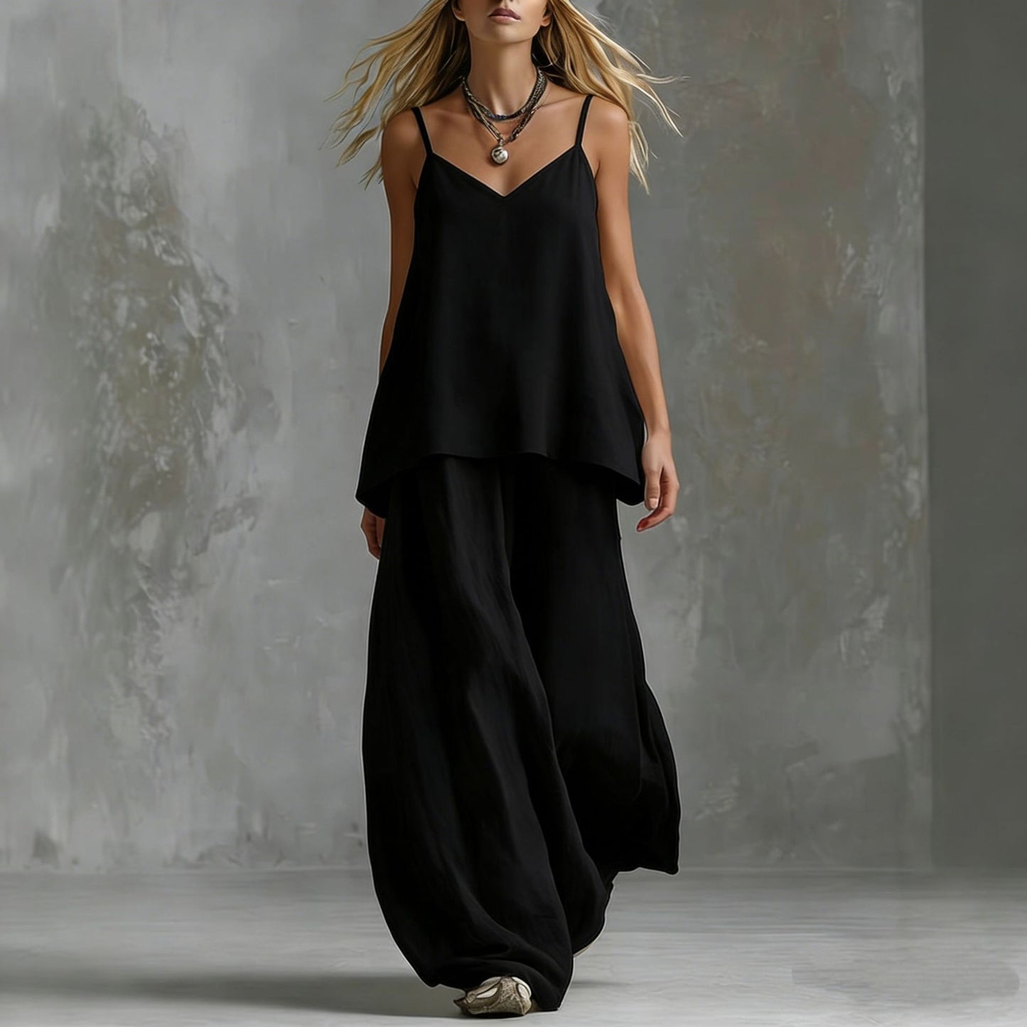 Solid-color Sleeveless Elegant Womens Suit 