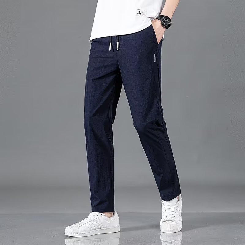 🧊 Men's Ice Silk Plus Size Straight-Leg Pants FitiqueFit