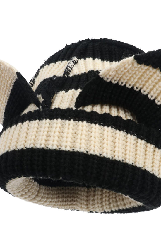Women’s Thickened Acrylic Knitted Hat with Devil Ears | Cozy Beanie 