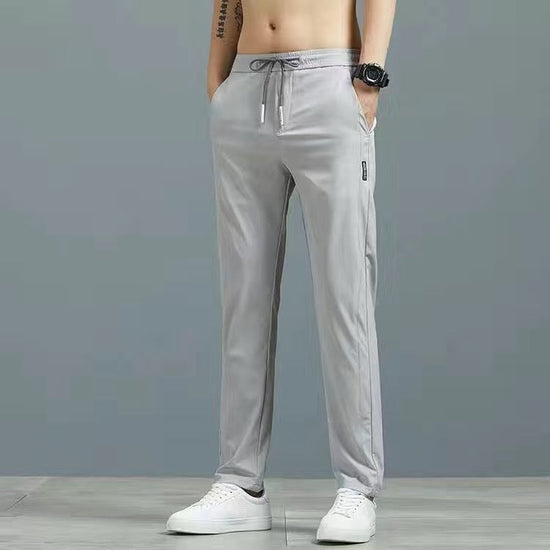 🧊 Men's Ice Silk Plus Size Straight-Leg Pants FitiqueFit