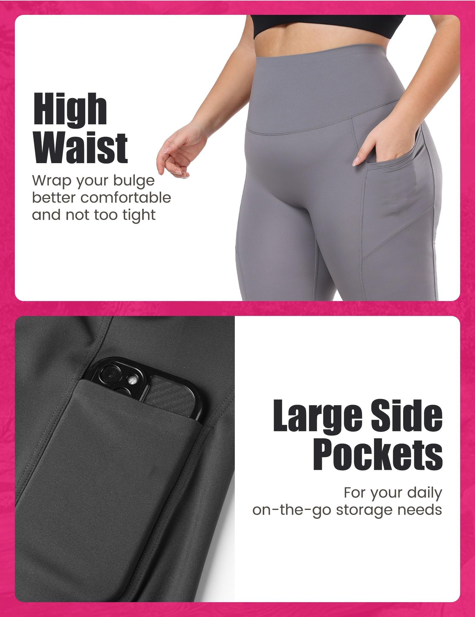 Cropped High-Waisted Yoga Pants with Diagonal Pockets CJ US