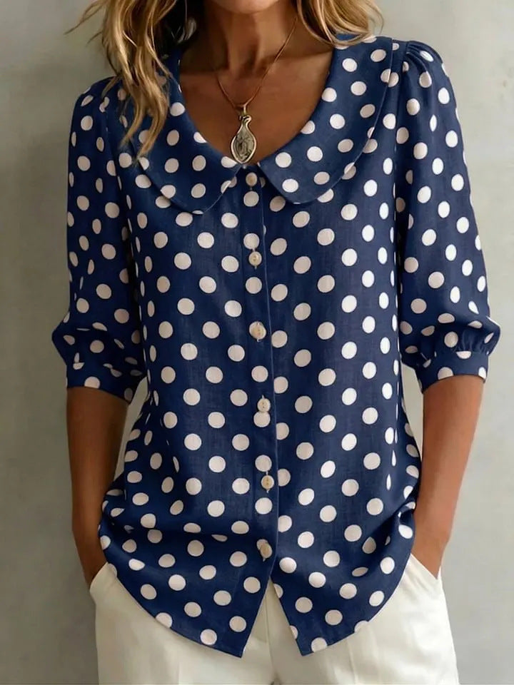 Retro Polka Dot Pattern Womens Shirt 