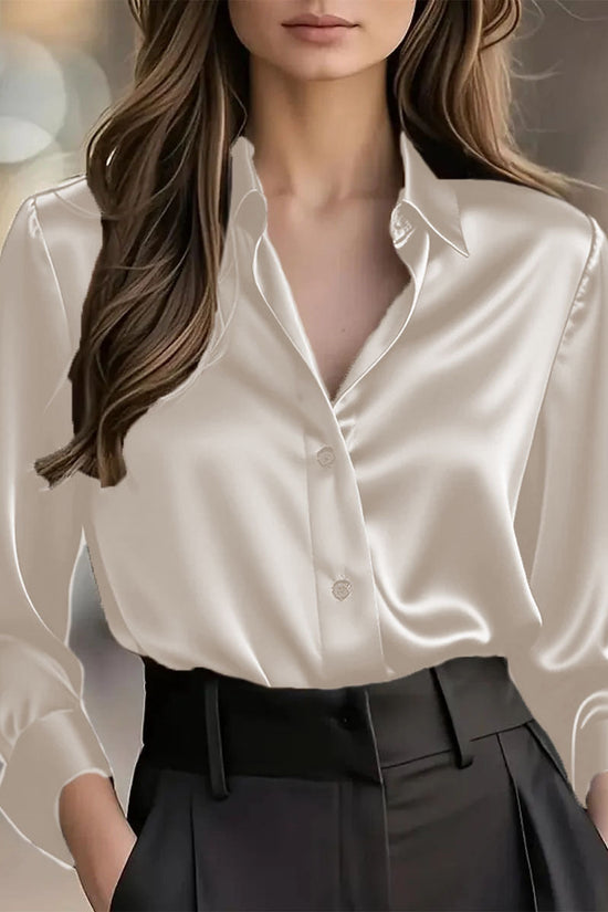 Women’s Spring-Autumn Lapel Button Shirt 