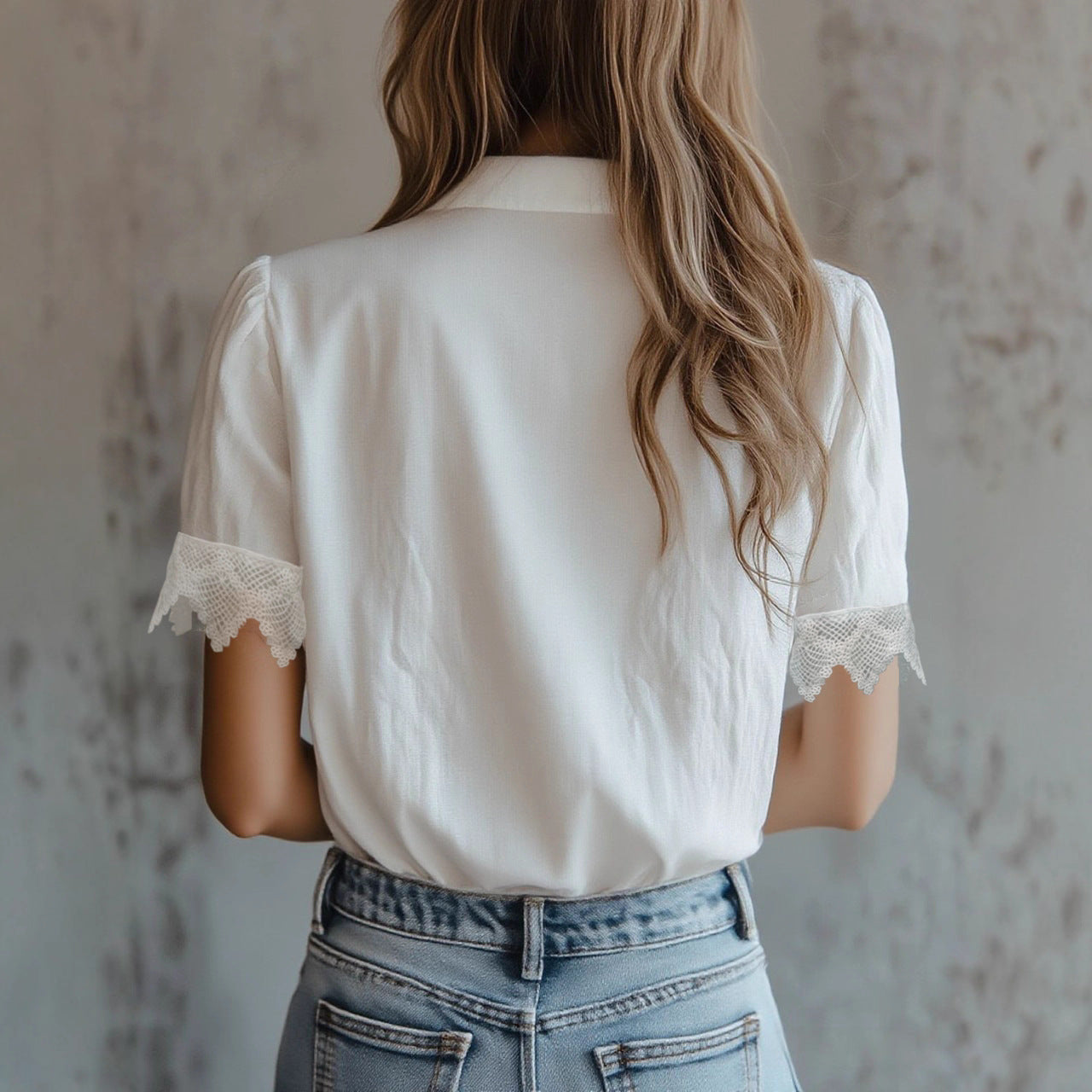 Spliced Lightweight Short-sleeve Chic Top 