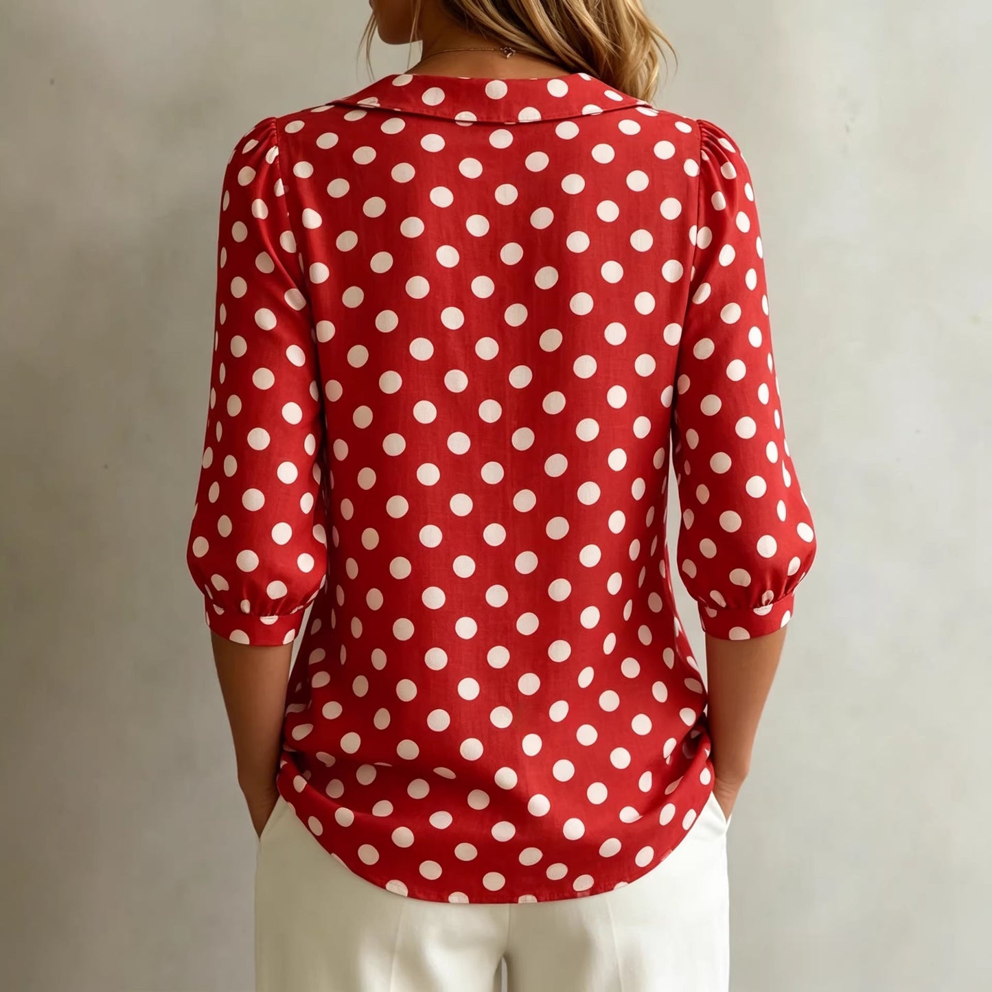 Retro Polka Dot Pattern Womens Shirt 