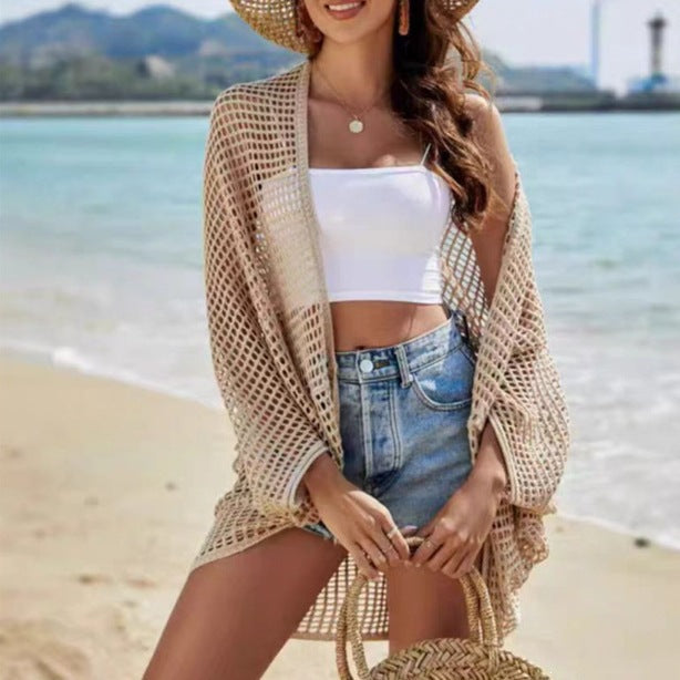 Vacation Shawl Women's Outerwear Hollow-out Cardigan Sun-protective Garment 