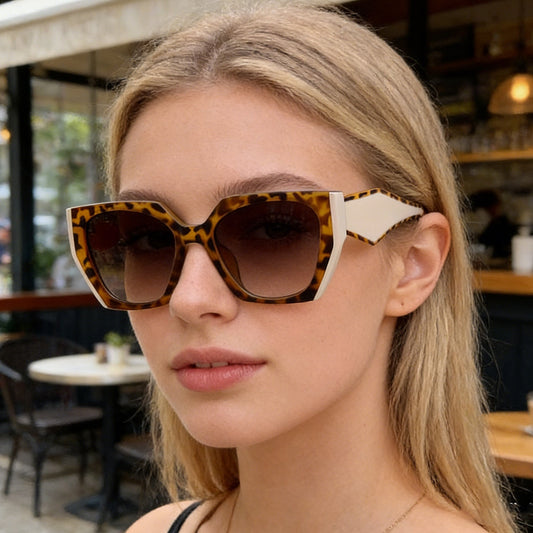 Fashion Cat Eye Wide Temple Sunglasses for Women, High-End  Full Frame Sun Glasses, Designer Style Eyewear 