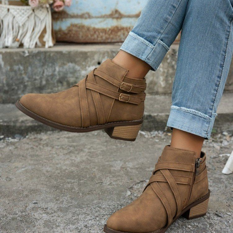 Retro Style Fashionable Single Boots 