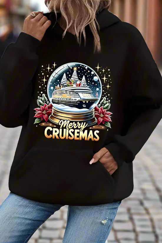 Women’s Christmas Cruise Hoodie – Festive Snow Globe Pullover Sweatshirt CJ US
