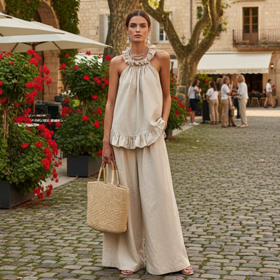 SpringSummer Halterneck Loose Casual Womens Set 